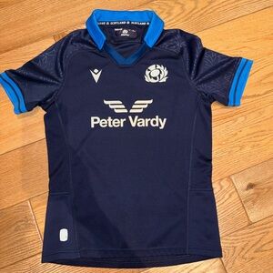 Scotland Navy Kids' Rugby Shirt with Bright Blue Trim